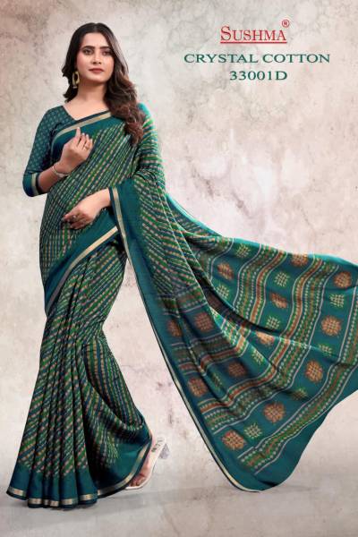 CRYSTAL COTTON BY SUSHMA DESIGNER COTTON SAREES WHOLESALER IN INDIA